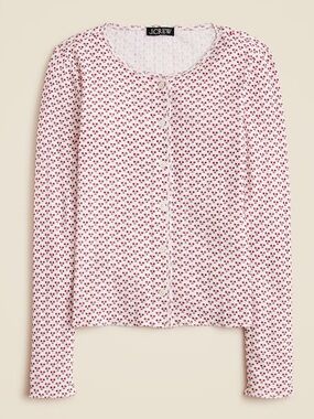 J. Crew Pointelle Cardigan in Ditsy Floral Size XS Coquette Cottagecore Feminine